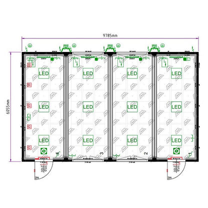 CONJUNTO DE 4 BUNGALOWS – AULA U OFICINAS